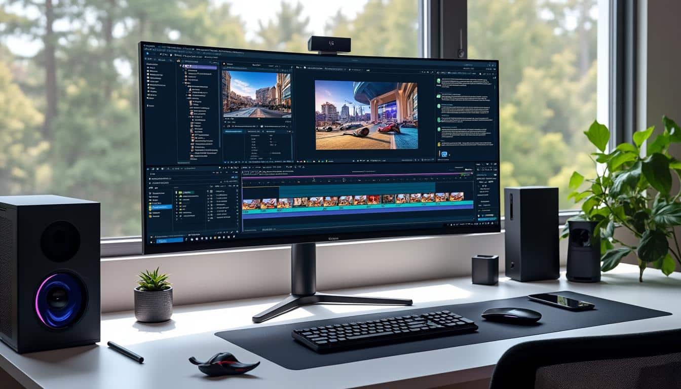 découvrez comment le moniteur 4k hdr transforme le montage vidéo sur ordinateur de création en offrant une qualité d'image exceptionnelle, des couleurs éclatantes et une précision parfaite pour des projets professionnels.