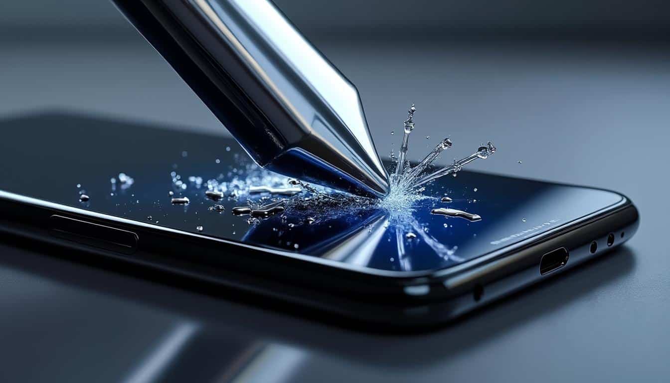 découvrez la vitre saphir, conçue pour les téléphones professionnels, offrant une résistance exceptionnelle aux impacts extrêmes et assurant une protection durable de votre écran.