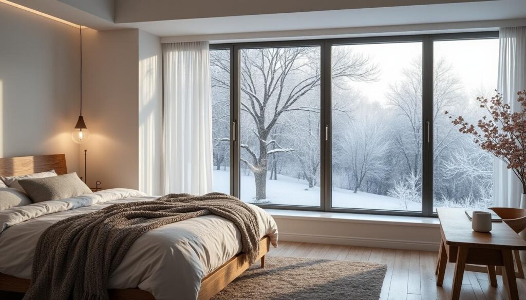 le double vitrage élimine les parois froides dans la chambre, améliorant ainsi le confort thermique et l'isolation de votre maison.