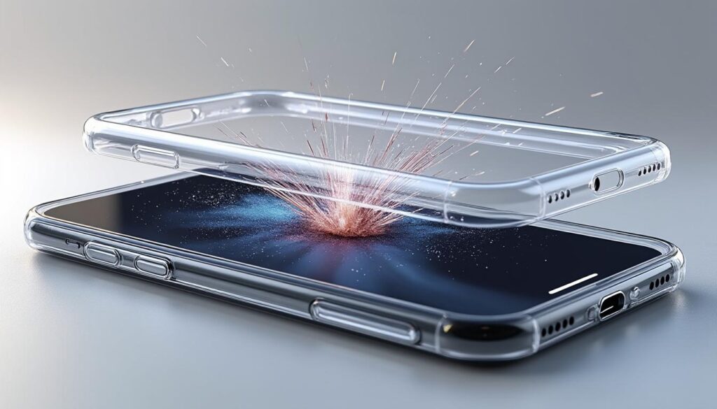 la coque de protection protège efficacement votre téléphone en absorbant les chocs pour éviter les dommages.