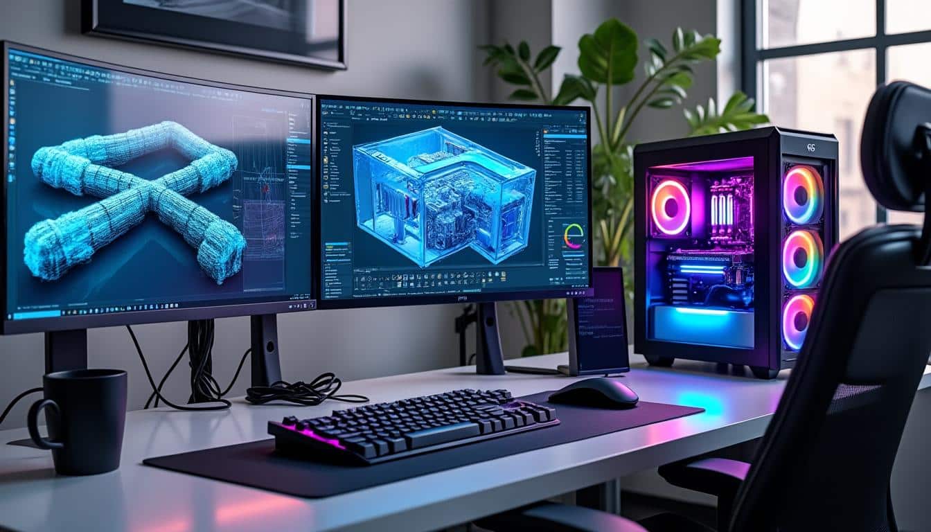 découvrez une station de travail puissante spécialement conçue pour le rendu 3d intensif sur ordinateur, garantissant performance et efficacité pour vos projets complexes.