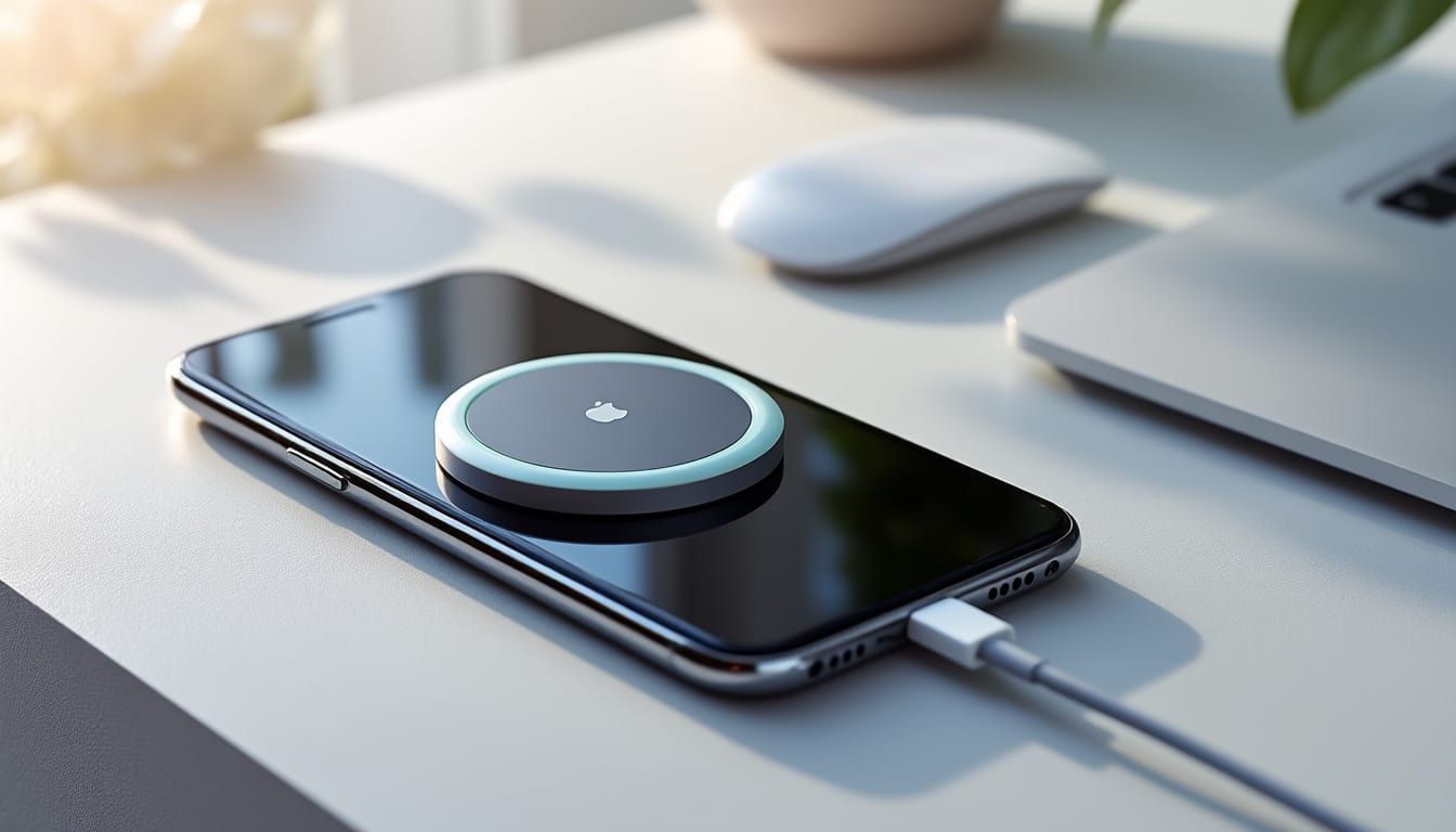 découvrez la recharge magsafe qui aligne parfaitement votre chargeur avec votre téléphone pour une batterie toujours optimisée et une utilisation simplifiée.