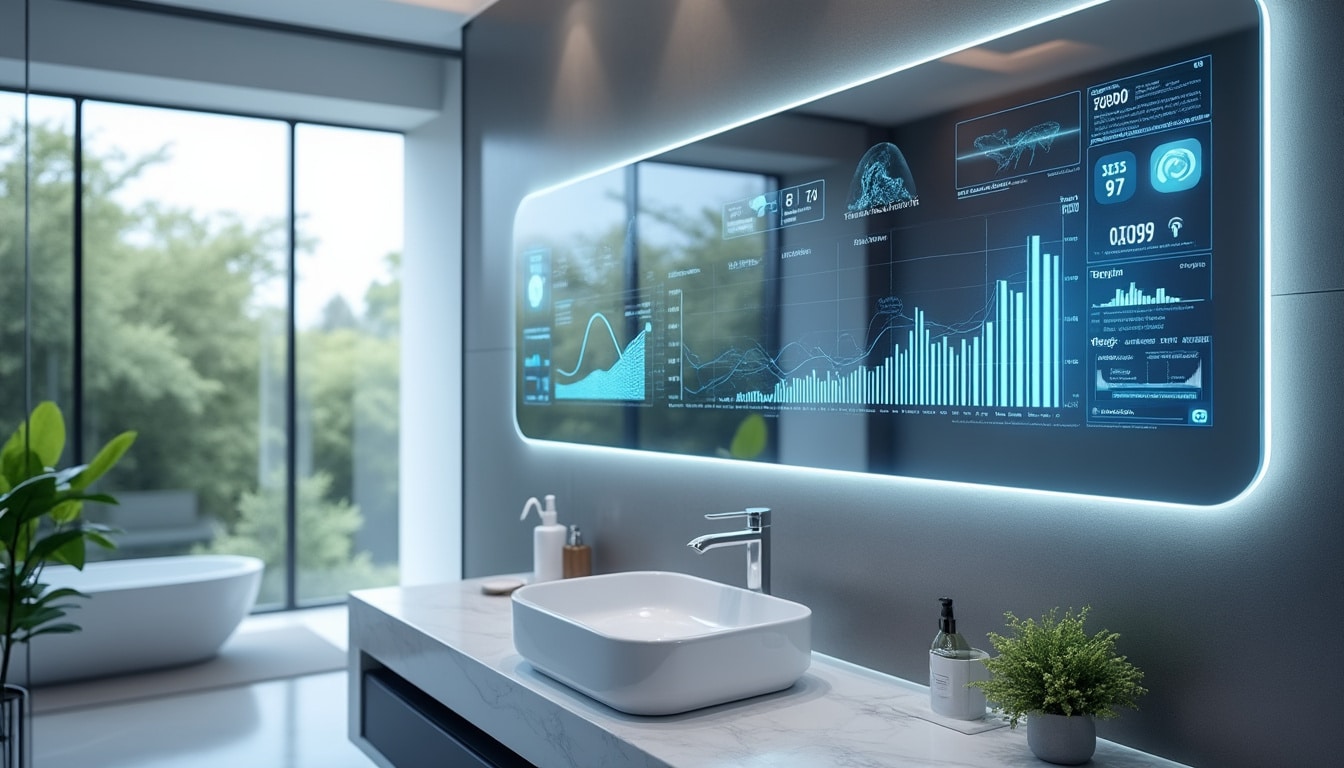 découvrez le miroir connecté qui affiche les dernières actualités directement dans votre salle de bain, pour bien commencer la journée tout en restant informé.